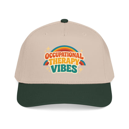 Occupational Therapy Vibes Cap | Retro Rainbow Mid Profile Baseball Cap