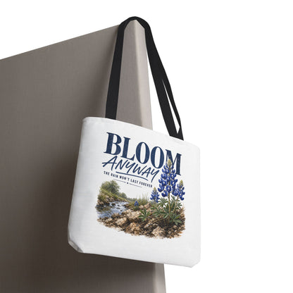 Bloom Anyway Tote Bag | Bluebonnet Wildflower Inspirational Design