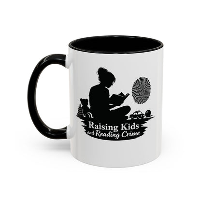 Raising Kids and Reading Crime Mug | Accent Coffee Mug