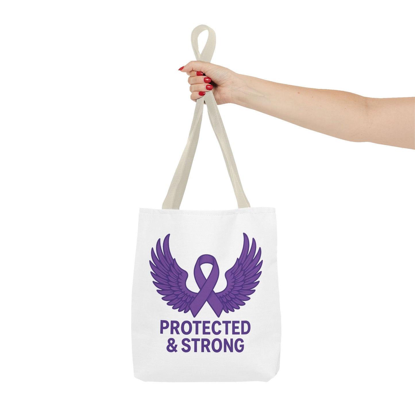 Protected and Strong Awareness Tote Bag, Eco-Friendly Shoulder Bag, Reusable Grocery Bag, Canvas Shopping Tote, Gift for Activists,