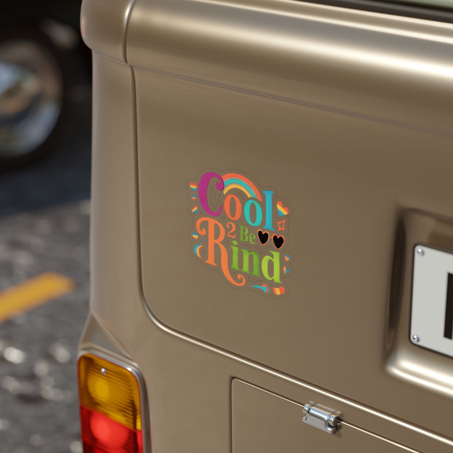Colorful Kindness Outdoor Sticker, Cool 2 be Kind, Waterproof Die-Cut Vinyl, Great for Laptops, Cars, Water Bottles, Gifts