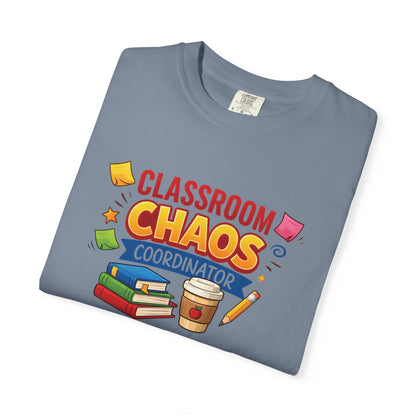 Classroom Chaos Coordinator T-shirt | Teacher Coffee Books Pencil