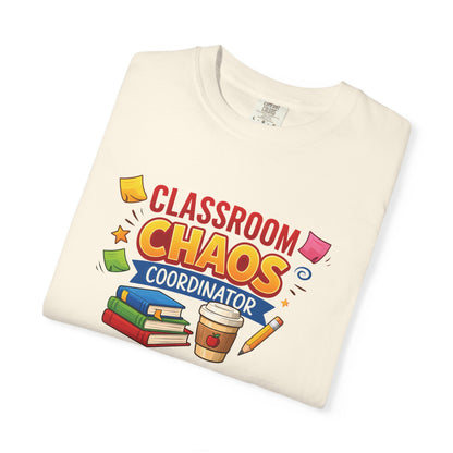 Classroom Chaos Coordinator T-shirt | Teacher Coffee Books Pencil