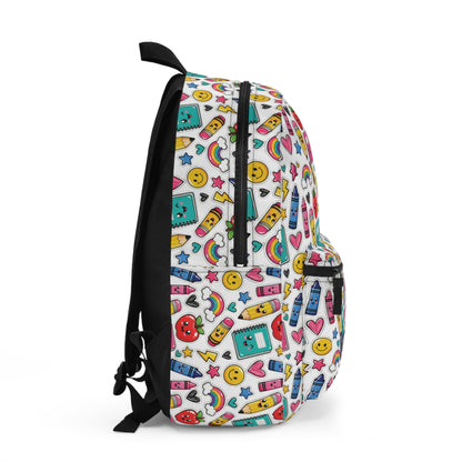 Sticker Bomb School Pattern Backpack | Backpack, Cute Sticker Collage Design