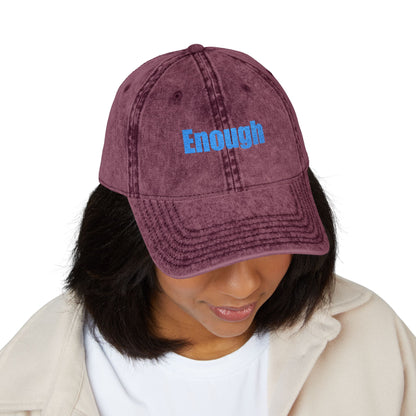 Embroidered "Enough" Cap, Vintage, Motivational, Unisex Hat, Baseball Cap, Gift for Him/Her