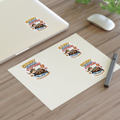 Study Group Captain Otter Sticker | Otter with Snacks Kiss-Cut Sticker