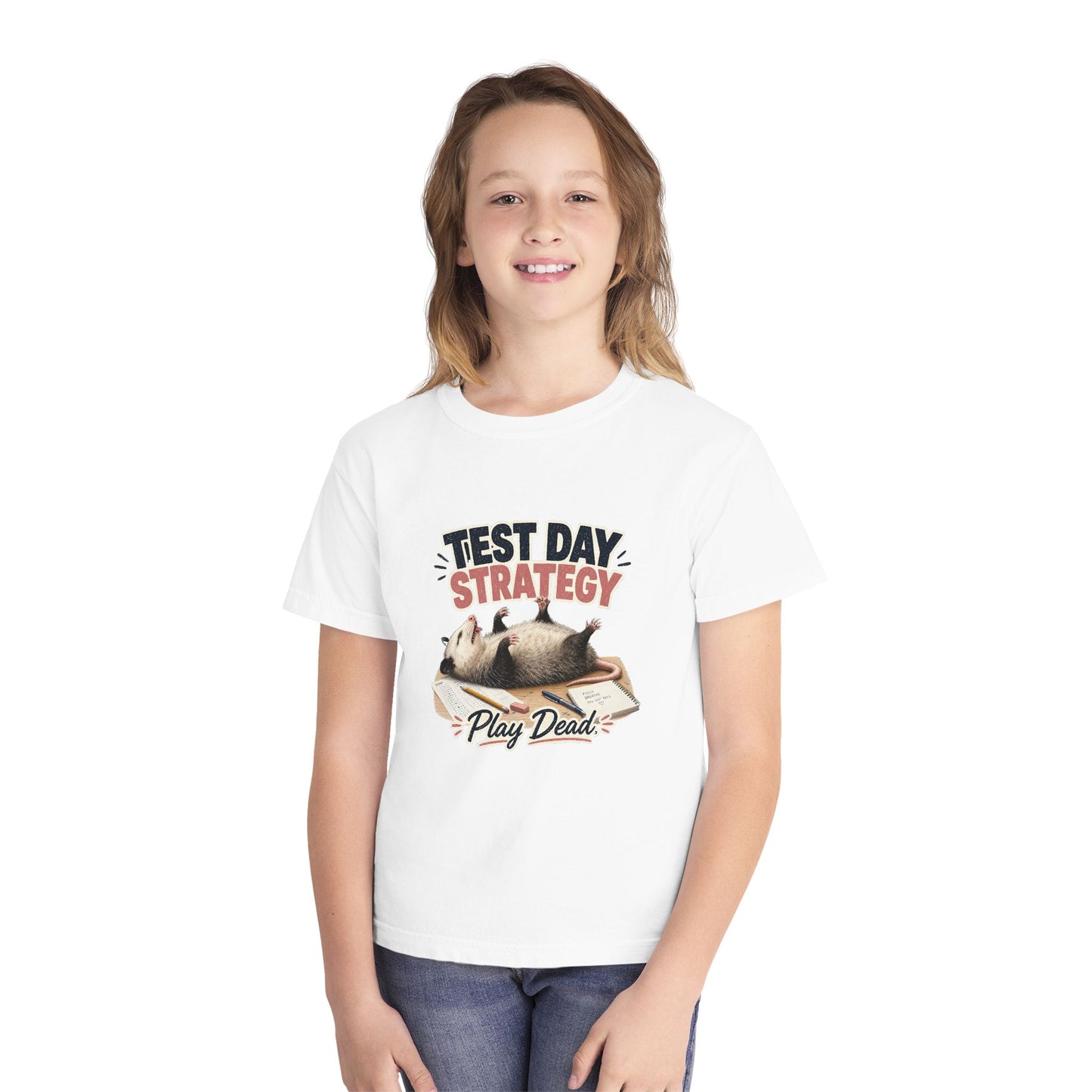 Test Day Strategy Play Dead Youth Tee | Possum Illustration, Back-to-School