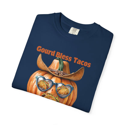 Funny Halloween T-Shirt, Gourd Bless Tacos Tee, Unisex Graphic Tee, Taco Lover Shirt, Fall Festival Apparel, Cute Pumpkin Shirt