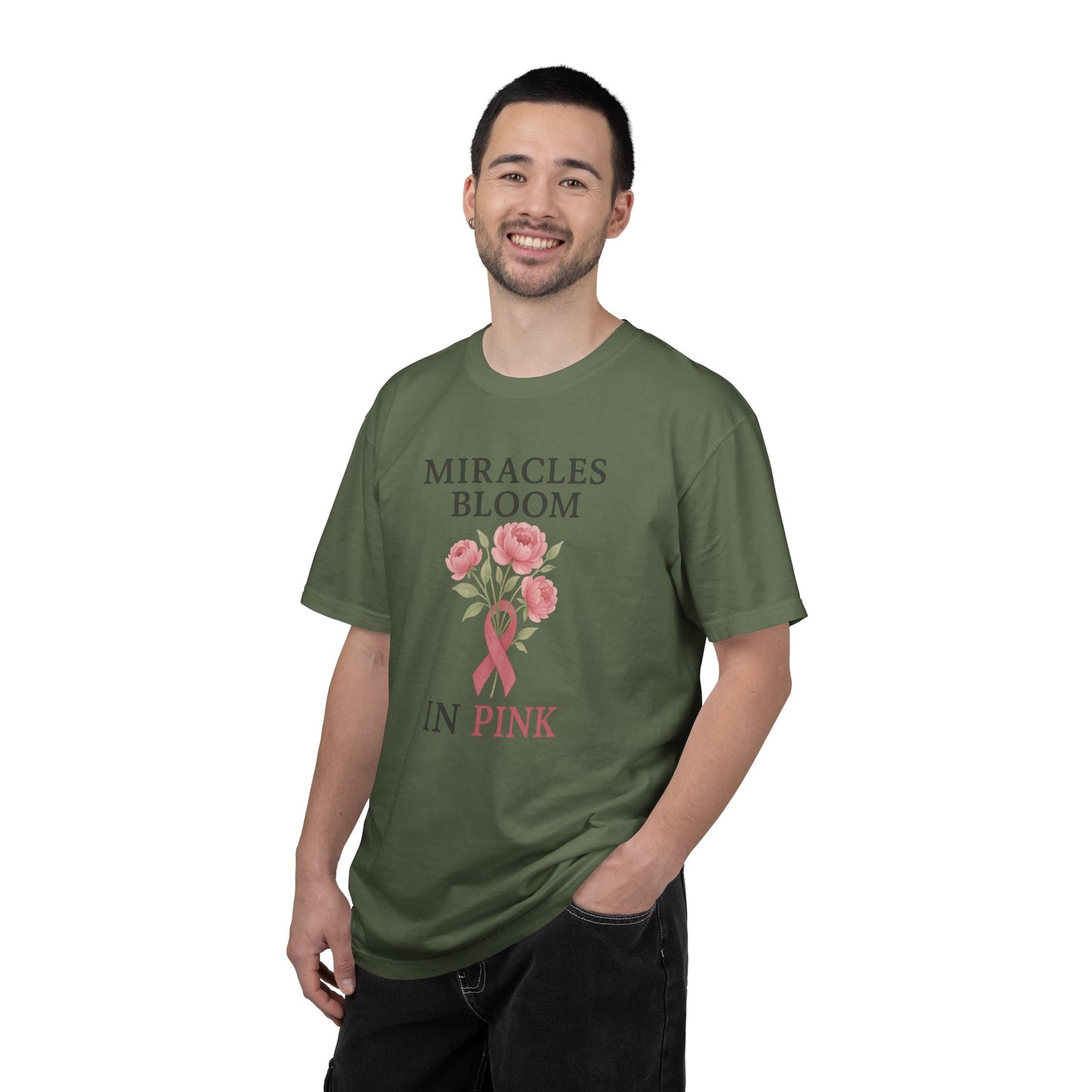 Breast Cancer Awareness T-Shirt, Floral Design for Charity Events, Gifts for Survivors, Unisex Apparel, Supportive Fashion