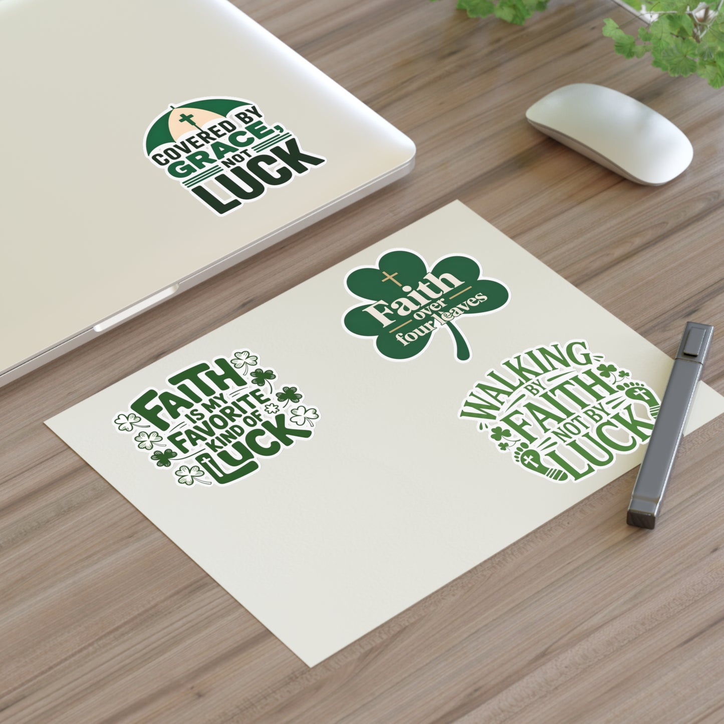 Faith Over Luck Sticker Sheet | Christian Inspirational Stickers