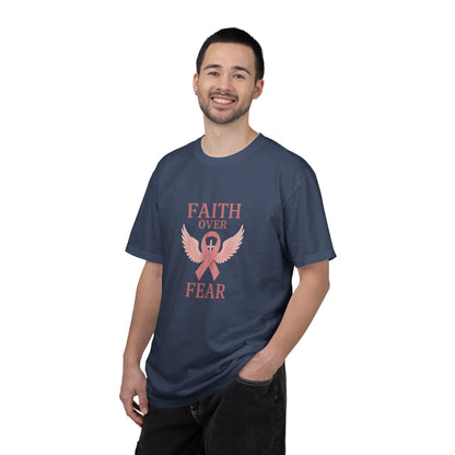 Faith Over Fear Unisex T-Shirt, Inspirational Shirt, Breast Cancer Awareness Tee, Gift for Support, Everyday Casual Wear