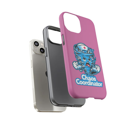 Chaos Coordinator Phone Case, Fun Nurse Gift, Tough Cases for Healthcare Heroes, Unique Cell Phone Cover, Funny Medical Humor/ Pink