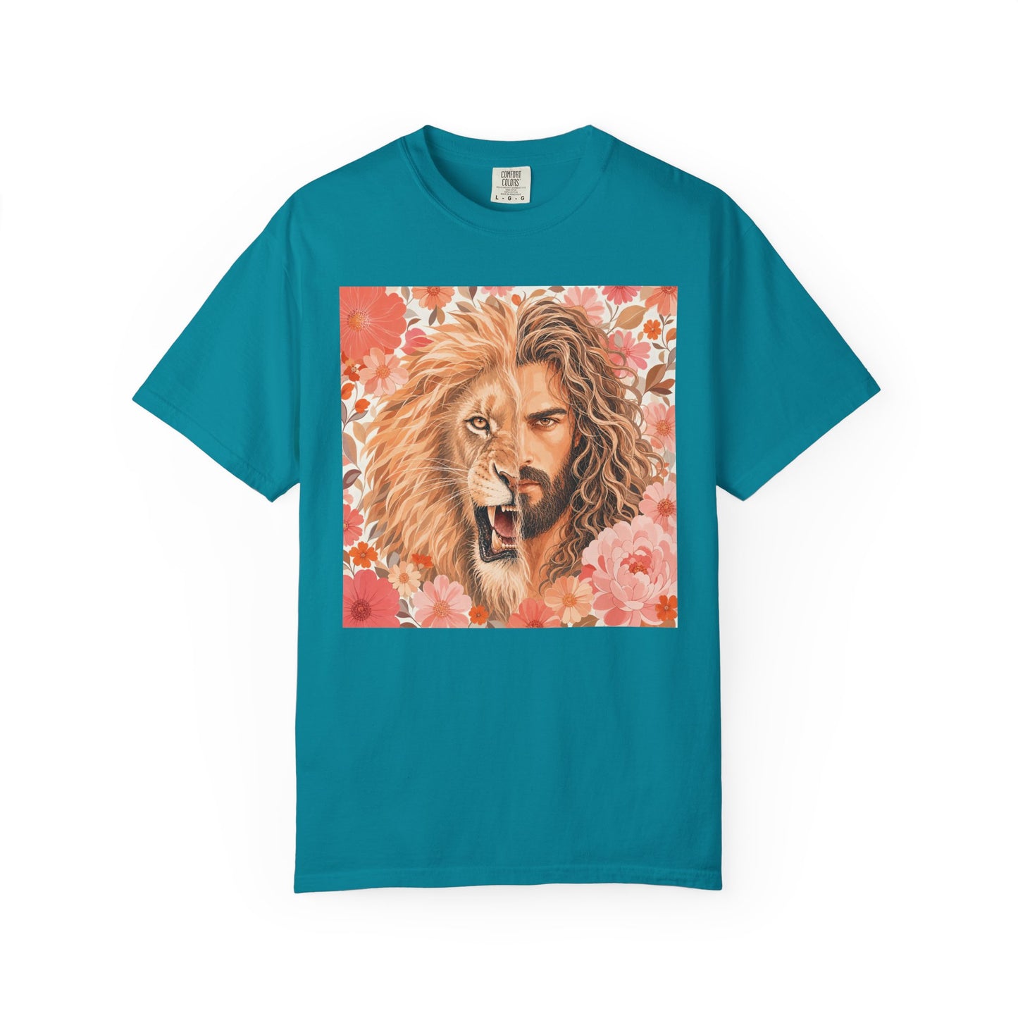 Jesus Lion of Judah split face portrait T-Shirt | Inspirational faith tee