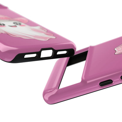 Cute Ghost Phone Case - Fun, Whimsical, Kawaii, Halloween, Gift Idea, Pink Ghost Design