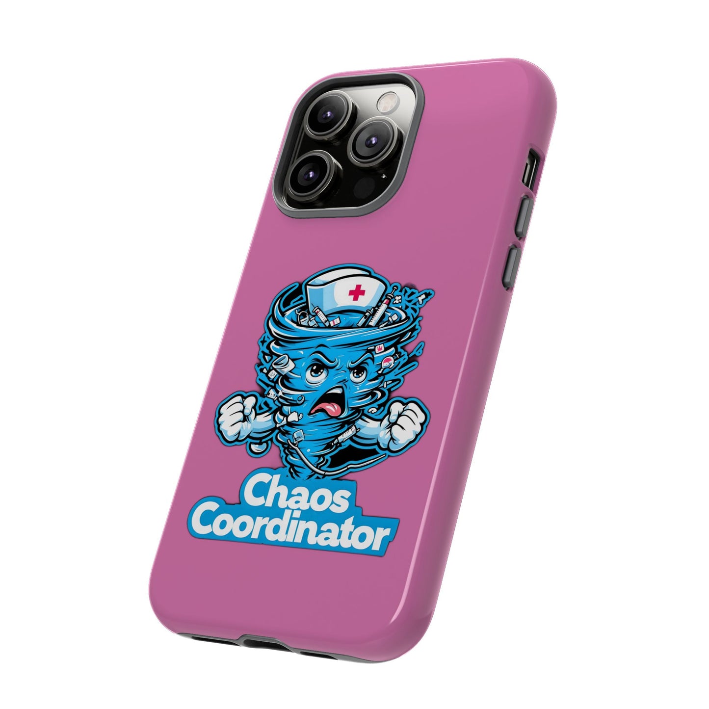 Chaos Coordinator Phone Case, Fun Nurse Gift, Tough Cases for Healthcare Heroes, Unique Cell Phone Cover, Funny Medical Humor/ Pink
