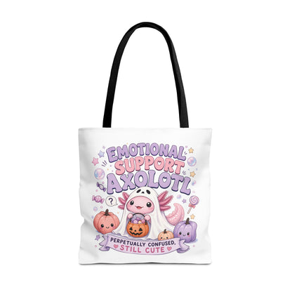 Emotional Support Axolotl Tote Bag | Cute Pastel Summerween Illustration