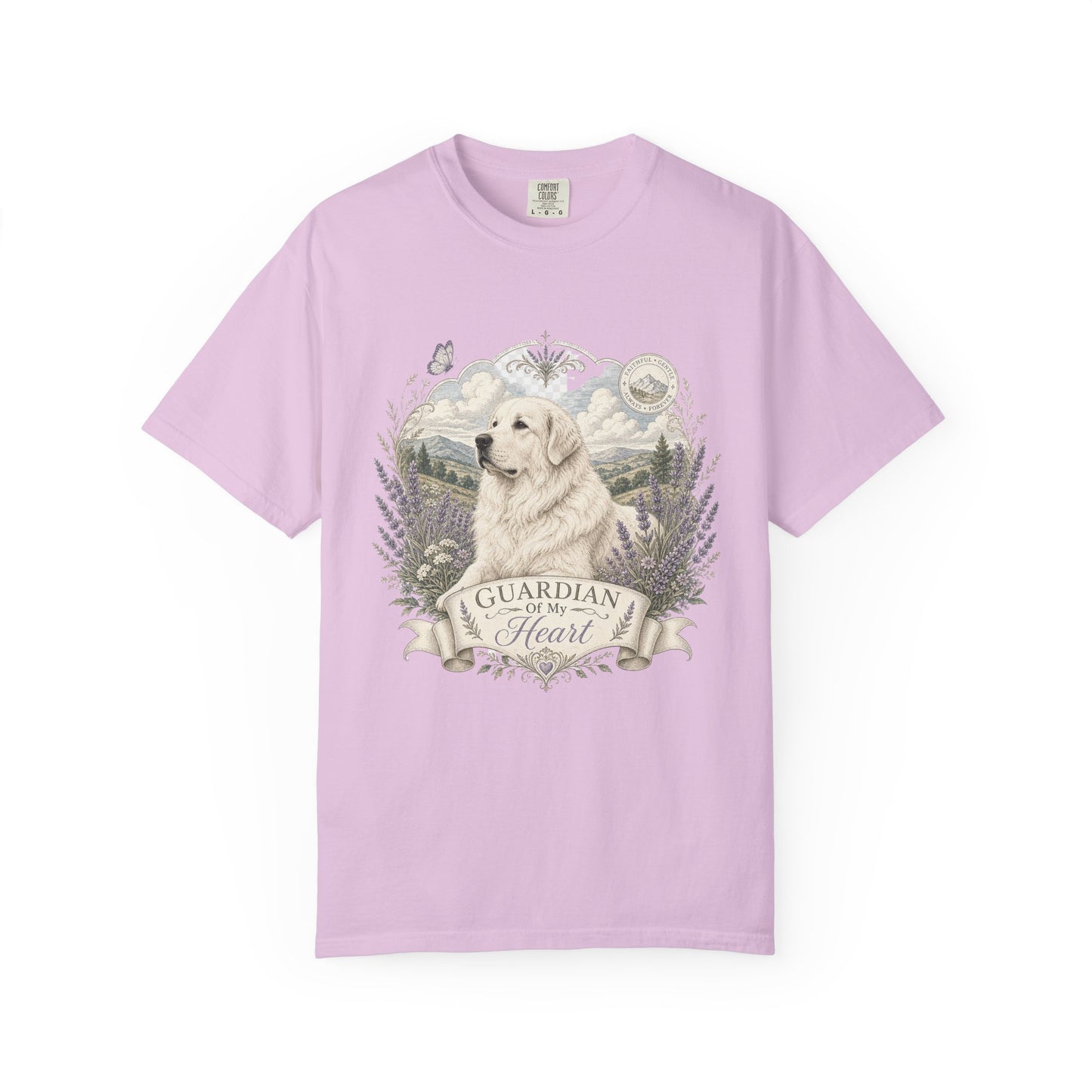 Great Pyrenees Guardian of My Heart T-Shirt | Mountain Dog Illustration