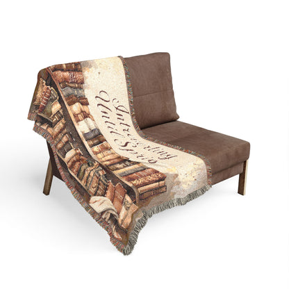 Cozy Literary Woven Blanket - Perfect for Book Lovers, Reading Nooks, Home Decor, Gift for Her, Relaxation Essentials