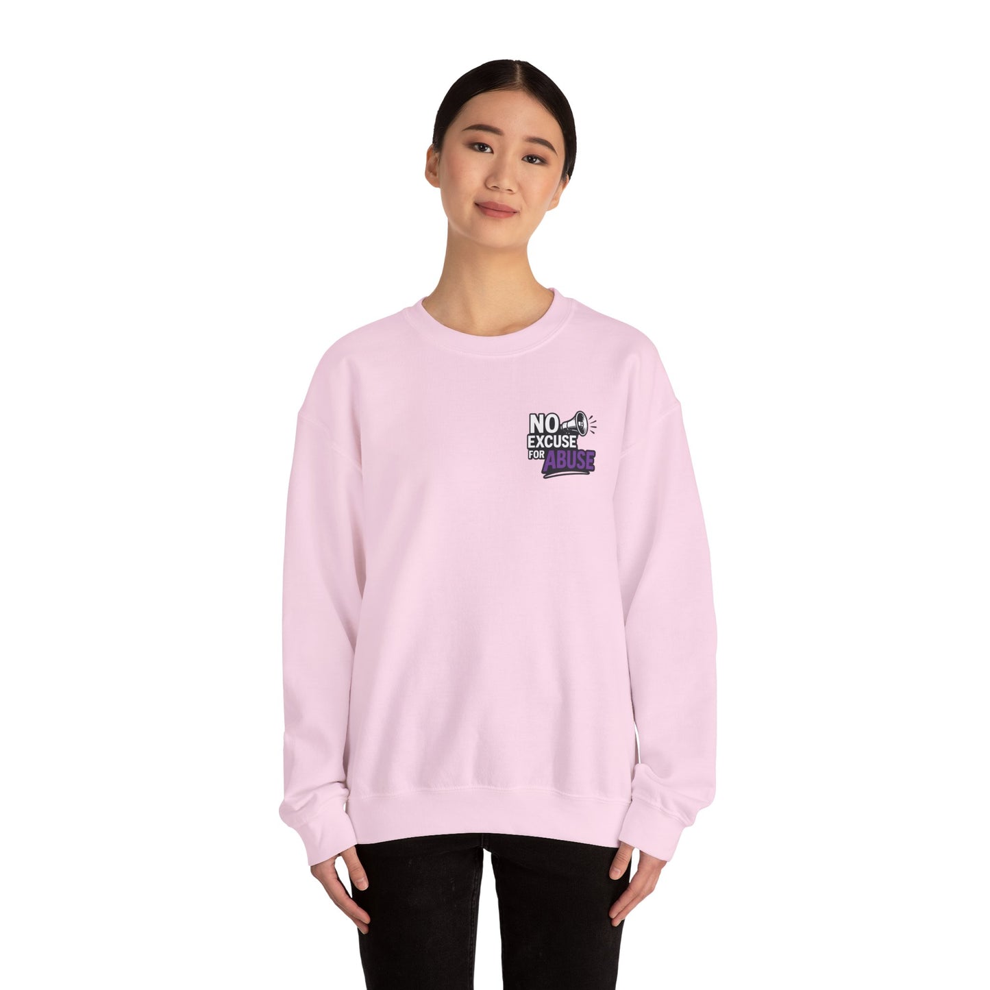 Awareness Sweatshirt - Unisex Heavy Blend™ Crewneck Sweatshirt, Domestic Violence Support Jumper, No Excuse For Abuse