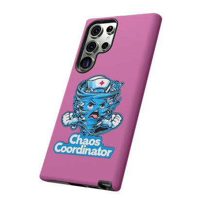 Chaos Coordinator Phone Case, Fun Nurse Gift, Tough Cases for Healthcare Heroes, Unique Cell Phone Cover, Funny Medical Humor/ Pink