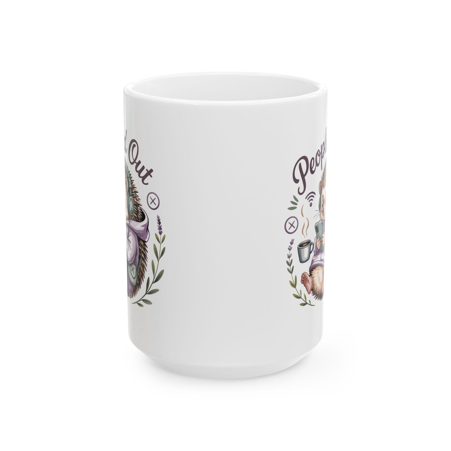 Tea Drinking Hedgehog Mug | Ceramic Coffee Cup 11oz 15oz