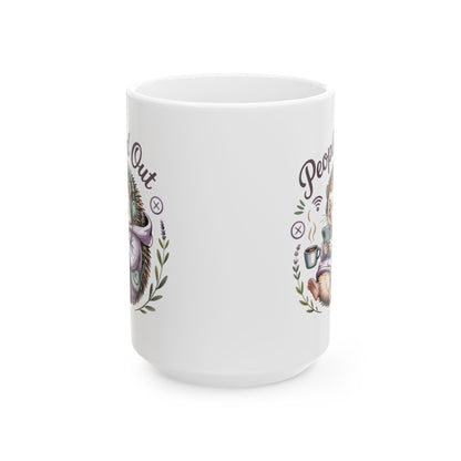 Tea Drinking Hedgehog Mug | Ceramic Coffee Cup 11oz 15oz