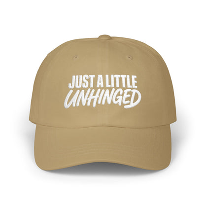 Just a Little Unhinged Dad Cap | Embroidered Baseball Hat, Funny Text