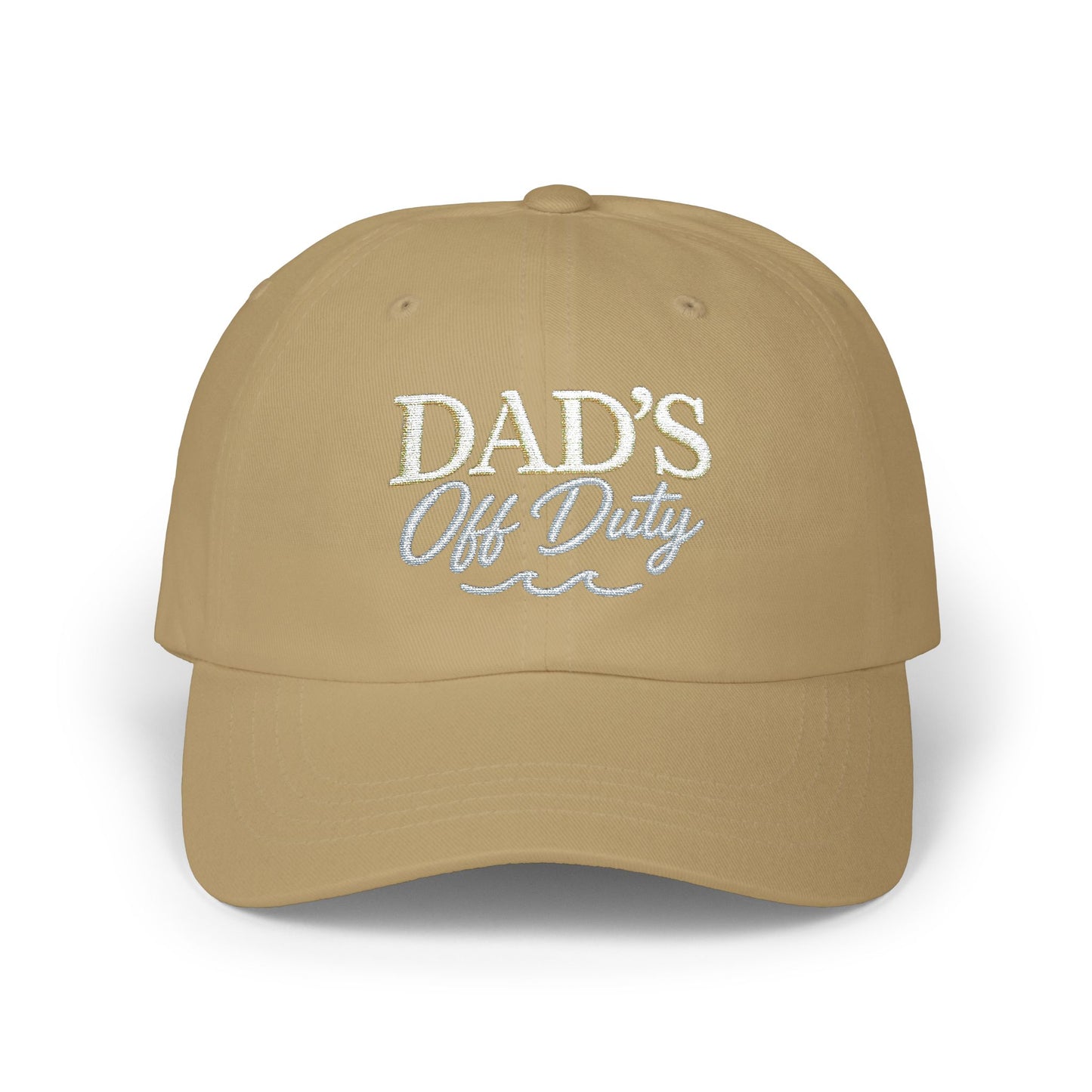 Dad's Off Duty Cap | Embroidered Dad Hat, White Classic Baseball Cap