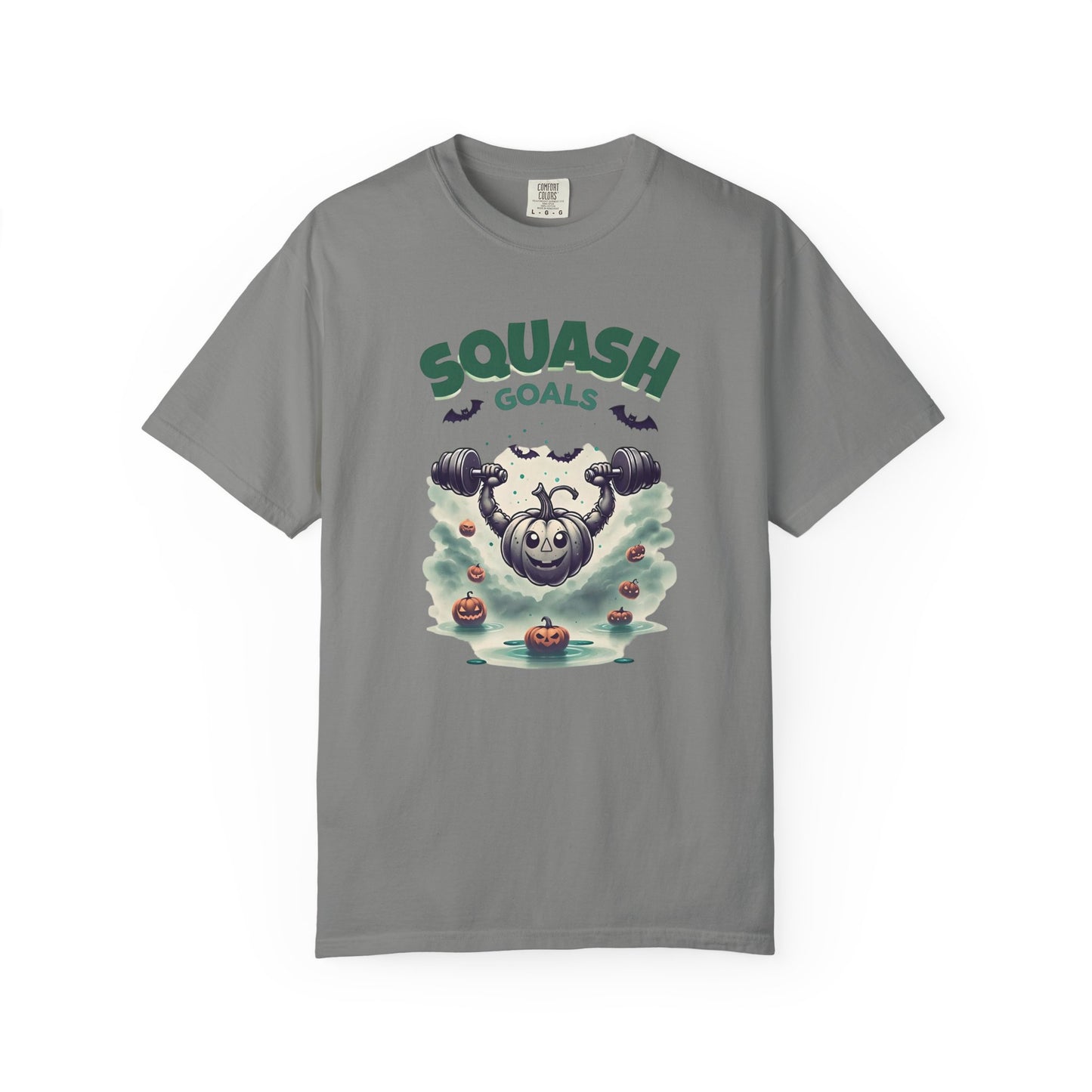 Halloween Fitness T-Shirt, Squash Goals Tee, Pumpkin Workout Shirt, Spooky Gym Wear, Fall Exercise Top, Unisex Apparel