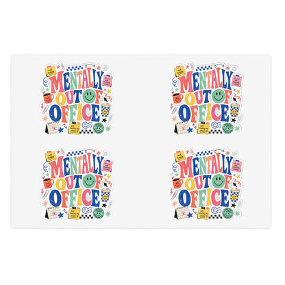Mentally Out Of Office Sticker Sheets | Decorative Planner Stickers, Cute Office Humor