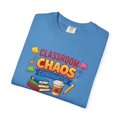 Classroom Chaos Coordinator T-shirt | Teacher Coffee Books Pencil