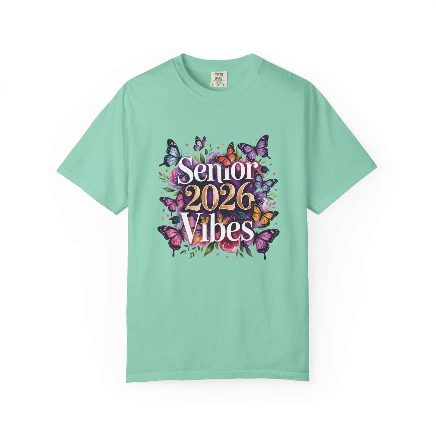 Senior 2026 Vibes T-Shirt | Butterfly Graduation Design