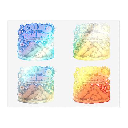 Calm Is A Team Sport Capybara Sticker Sheets | Cute Animal Calm Quote