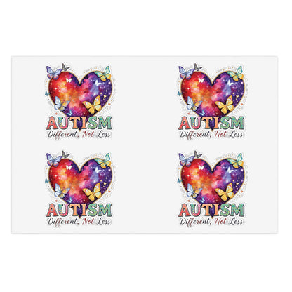 Autism Puzzle Heart Sticker Sheet Bundle, 5pcs | Different Not Less
