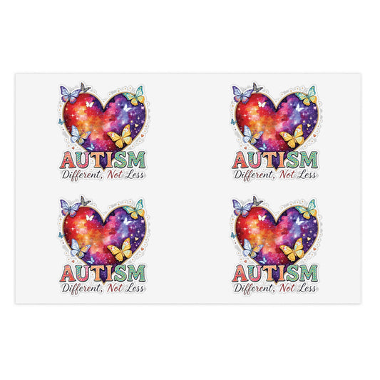 Autism Puzzle Heart Sticker Sheet Bundle, 5pcs | Different Not Less