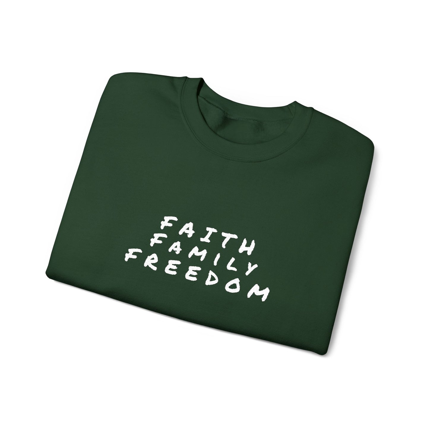 Faith Family Freedom Sweatshirt, Religious Pullover Jumper, Christian Crewneck, Inspirational Sweatshirt, Unisex Religious Shirt, Faith