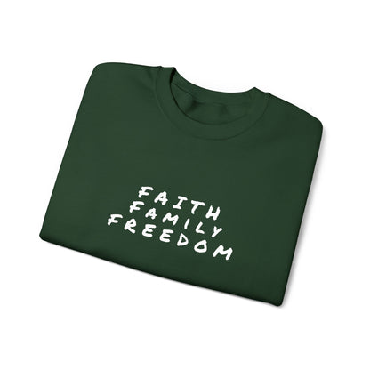 Faith Family Freedom Sweatshirt, Religious Pullover Jumper, Christian Crewneck, Inspirational Sweatshirt, Unisex Religious Shirt, Faith