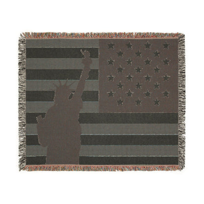 Patriotic Woven Blanket | American Flag Throw, Cozy Home Decor, Independence Day Gift, Memorial Day Blanket, USA Pride Decor