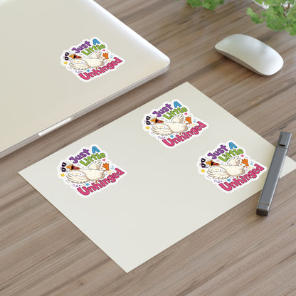 Just A Little Unhinged Sticker Sheet | Silly Goose Cartoon Stickers