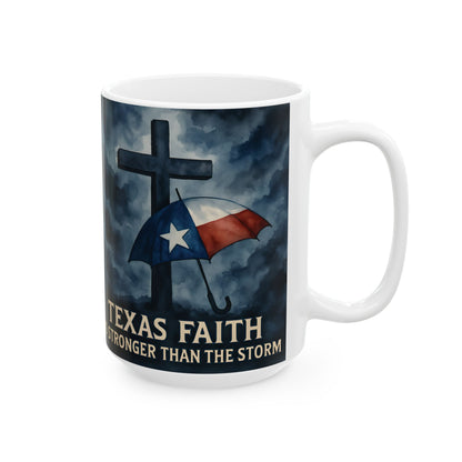 Texas Faith Ceramic Mug, Religious Coffee Cup, 11oz Christian Tea Mug, Scripture Verse Drinkware, Inspirational Quote Mug, Devotional Gift