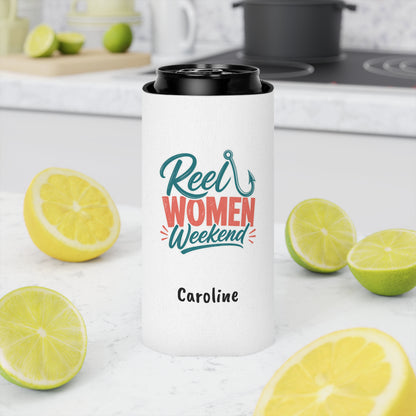Reel Women Weekend Can Cooler | Fishing Bachelorette Party, Personalized