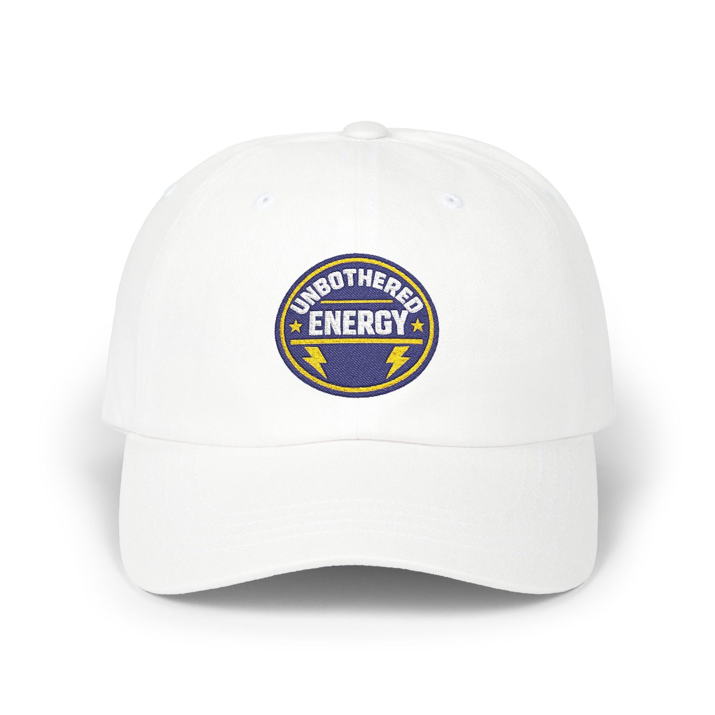 Unbothered Energy embroidered patch Classic Dad Cap | Lightning Bolt Dad Hat