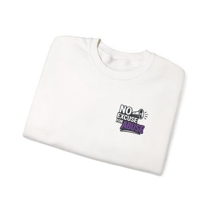 Awareness Sweatshirt - Unisex Heavy Blend™ Crewneck Sweatshirt, Domestic Violence Support Jumper, No Excuse For Abuse