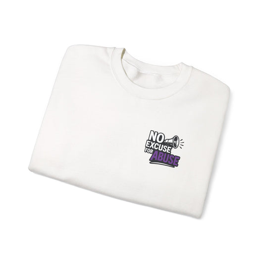 Awareness Sweatshirt - Unisex Heavy Blend™ Crewneck Sweatshirt, Domestic Violence Support Jumper, No Excuse For Abuse