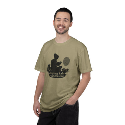 Raising Kids and Reading Crime T-shirt | Mom Reader Detective Design