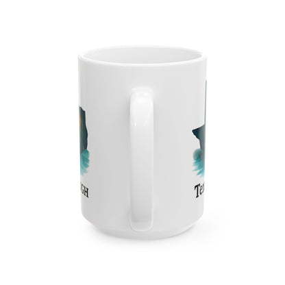Ceramic Mug, Texas Tough Lighthouse Pride Coffee Cup, Floodwaters Resilience Gift, 11oz 15oz Tea Mugs, Lone Star State Kitchen Decor,