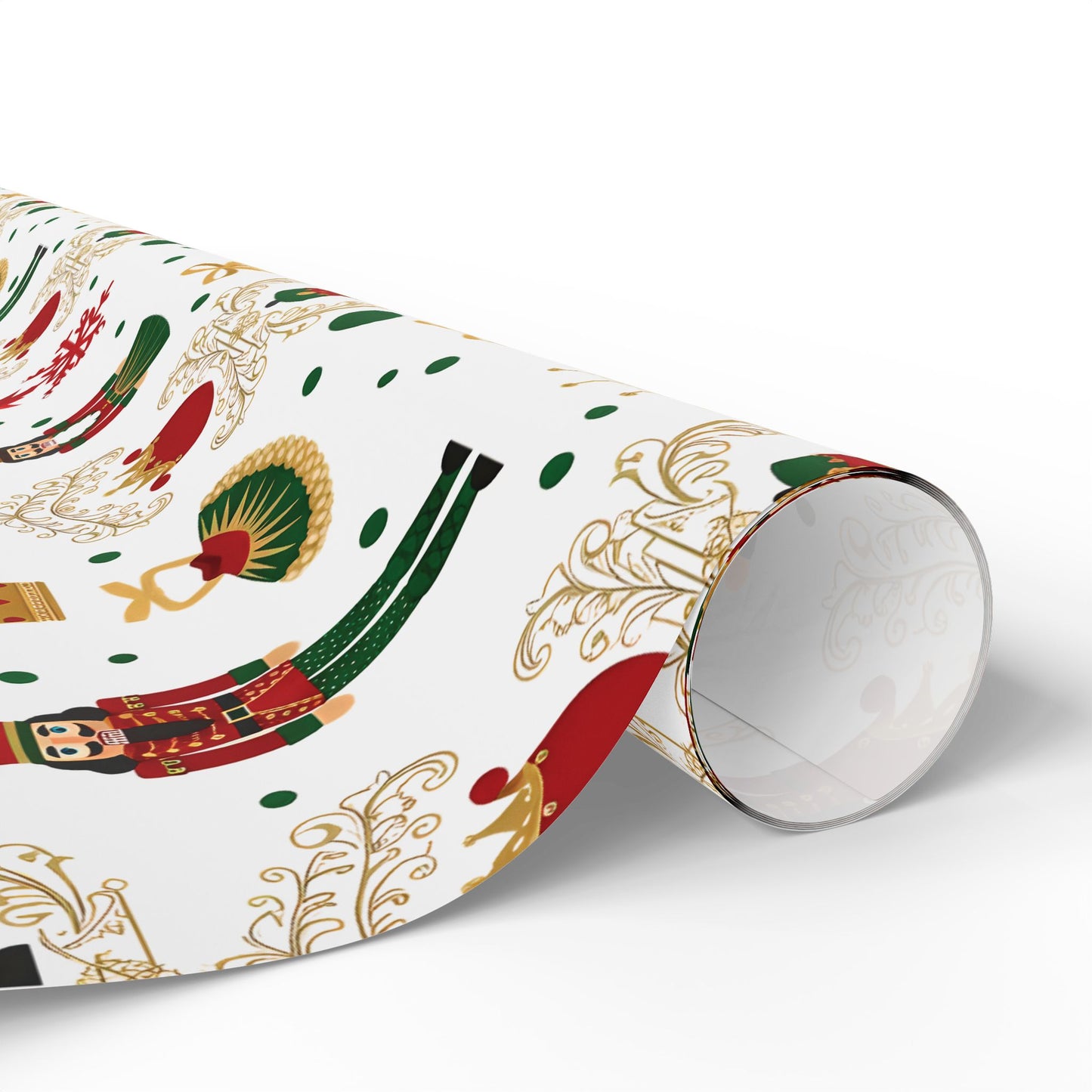 Nutcracker Pattern Wrapping Paper | Christmas Holiday Gift Wrap Roll