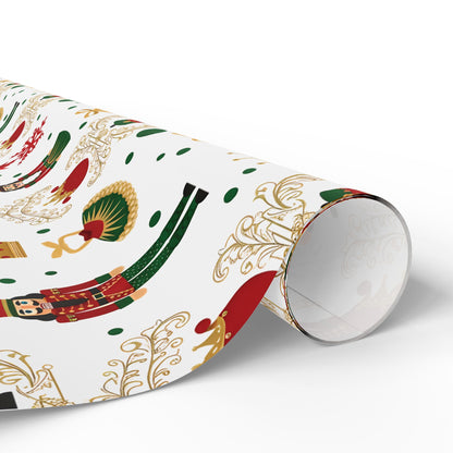 Nutcracker Pattern Wrapping Paper | Christmas Holiday Gift Wrap Roll