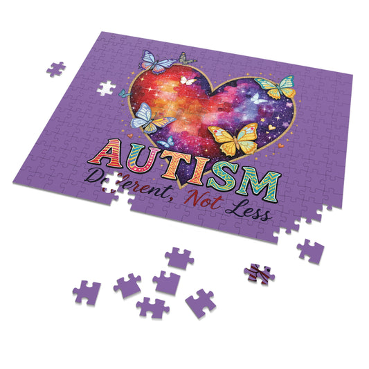 Copy of Autism Accept Understand Love Jigsaw Puzzle with Tin | Rainbow Heart Butterflies