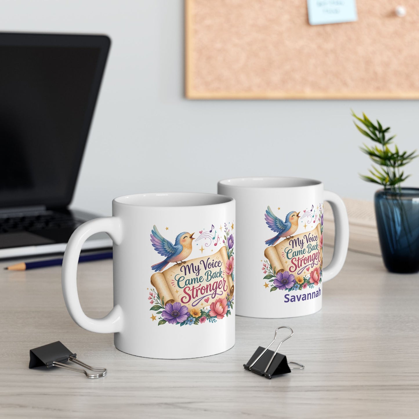 My Voice Came Back Stronger Ceramic Mug | Survivor Quote, Recovery